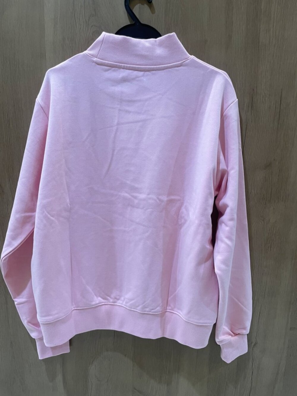 Women’s Parke Pink Mock Neck Casual Pullover Sweatshirt With Varsity Applique - Picture 6 of 7